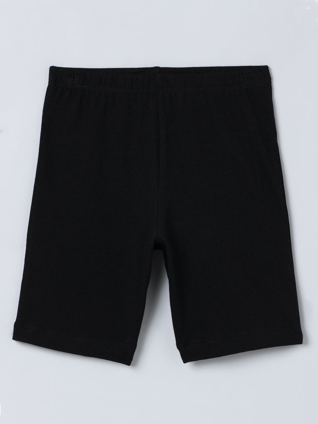 Pack of 4 Girls' Comfortable Cotton Shorties - Soft Breathable Activewear Shorts (Multicolour)