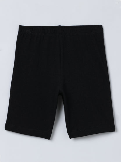 Pack of 4 Girls' Comfortable Cotton Shorties - Soft Breathable Activewear Shorts (Multicolour)
