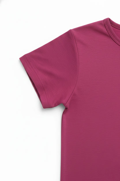 Girls Short Sleeve Tshirt Pack of 1_Maroon