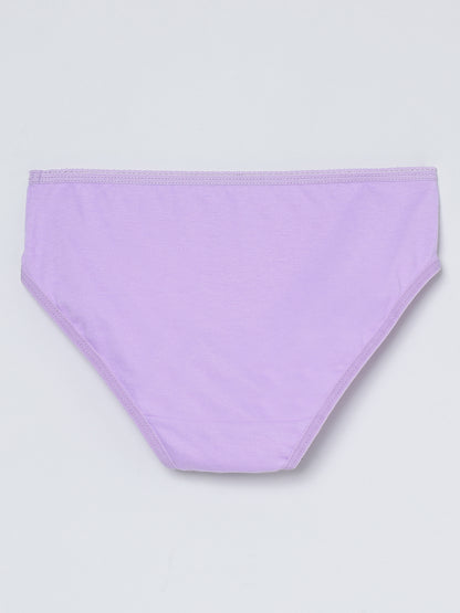 Girls Brief - Unicorn All Over Print & Solid Multicolor Brief Pack of 6.