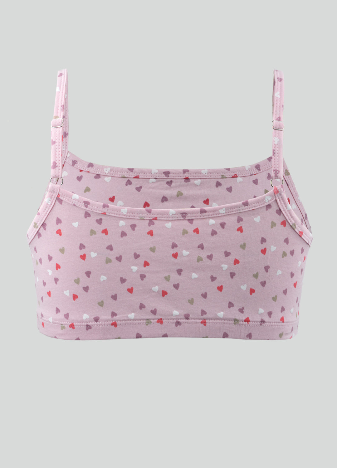Beginners Bra - Heart All Over Print and Solid Color Combo Pack of 3