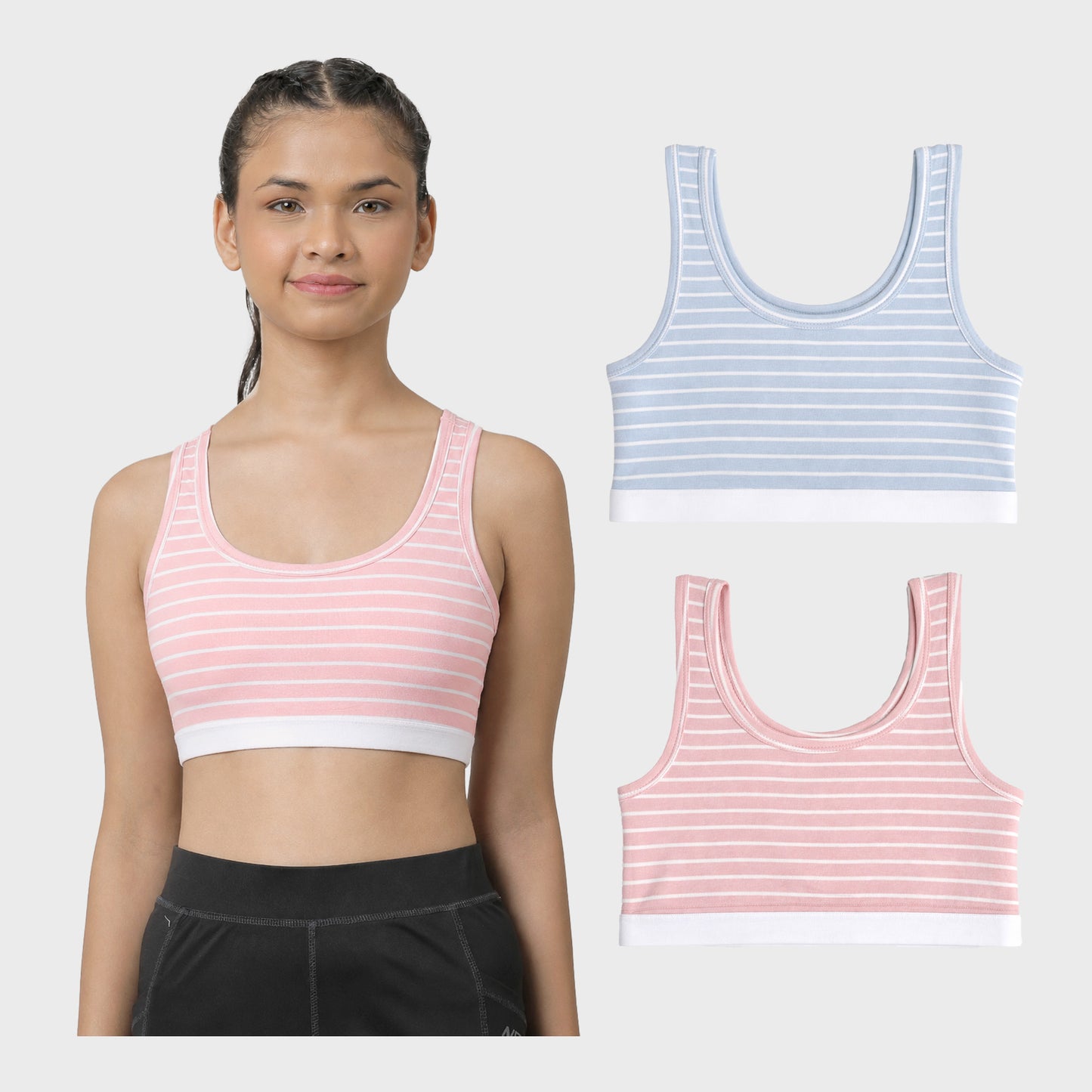 Sports Bra - Striped Printed Pack Of 2