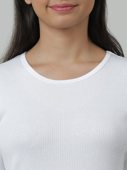 Unisex Thermal Short Sleeve Vest  & Pant Set _White.