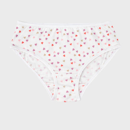 CharmnCherish Girls' Brief - Heart All Over Print Pack Of 5 for 2-11 Years - fabric detail