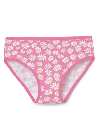 Girls Brief -Flower All over & Stripe Printed Brief Pack of 5.