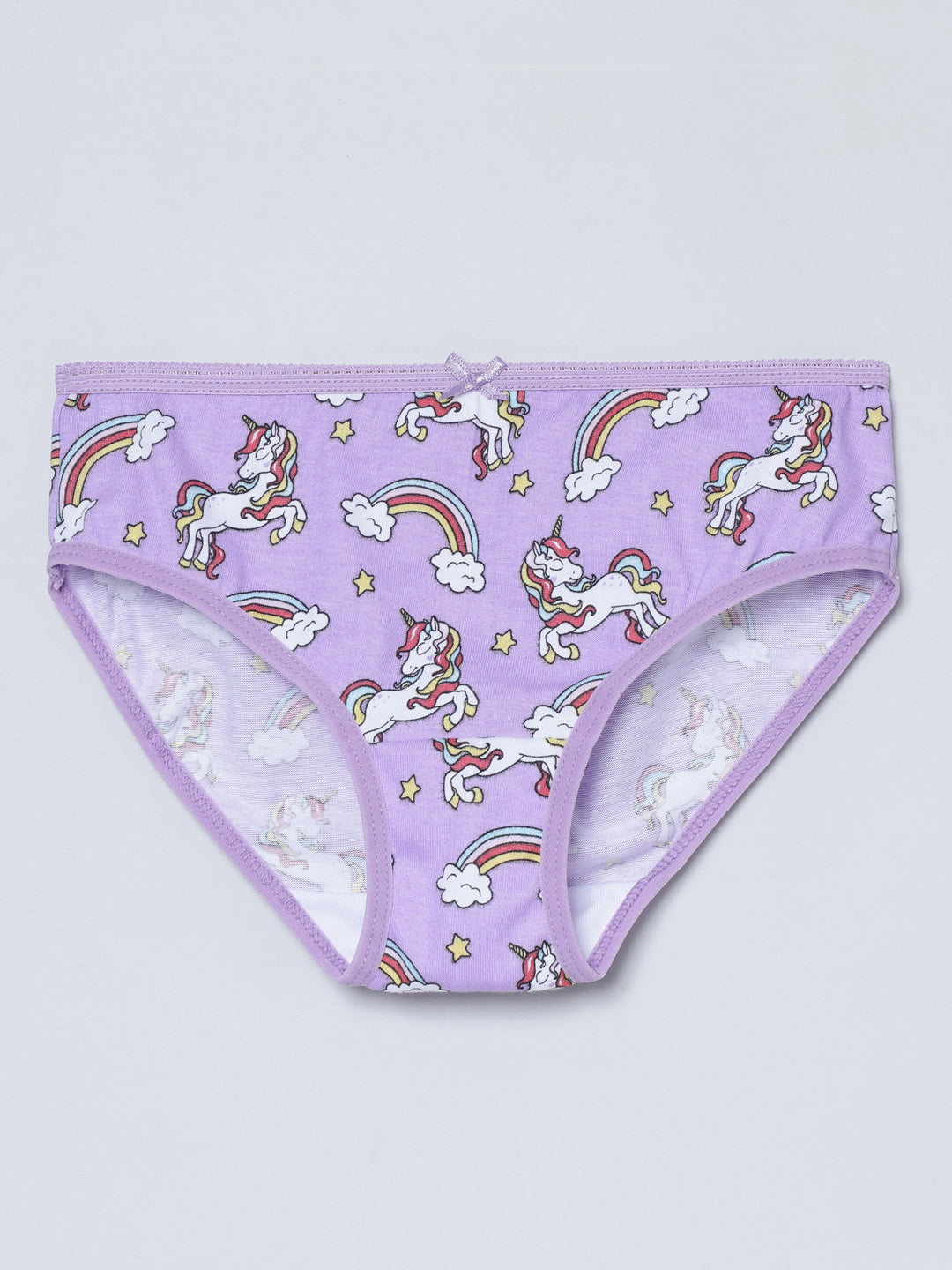 Girls Brief - Unicorn All Over Print & Solid Multicolor Brief Pack of 6.