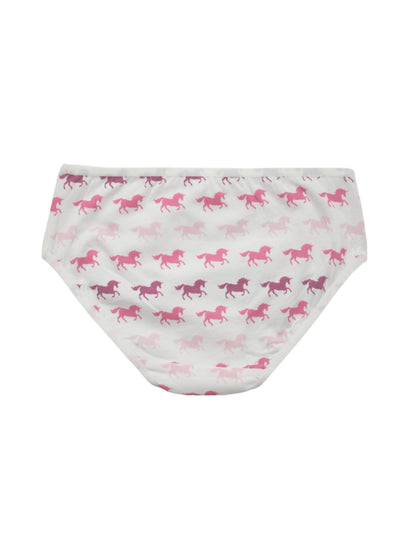 Girls Brief - Unicorn All Over & Solid Colour Combo  Pack of 5.