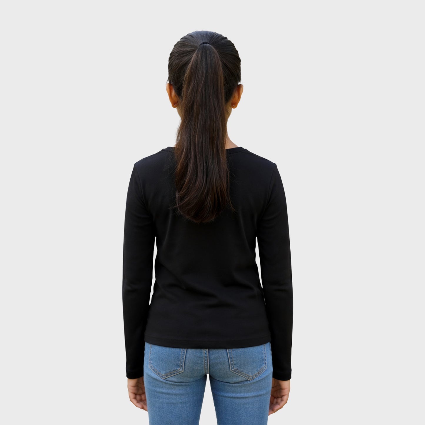 CharmnCherish Girls' Cotton Full Sleeve T-Shirt - Unicorn Print - Black (Pack of 1) - front view