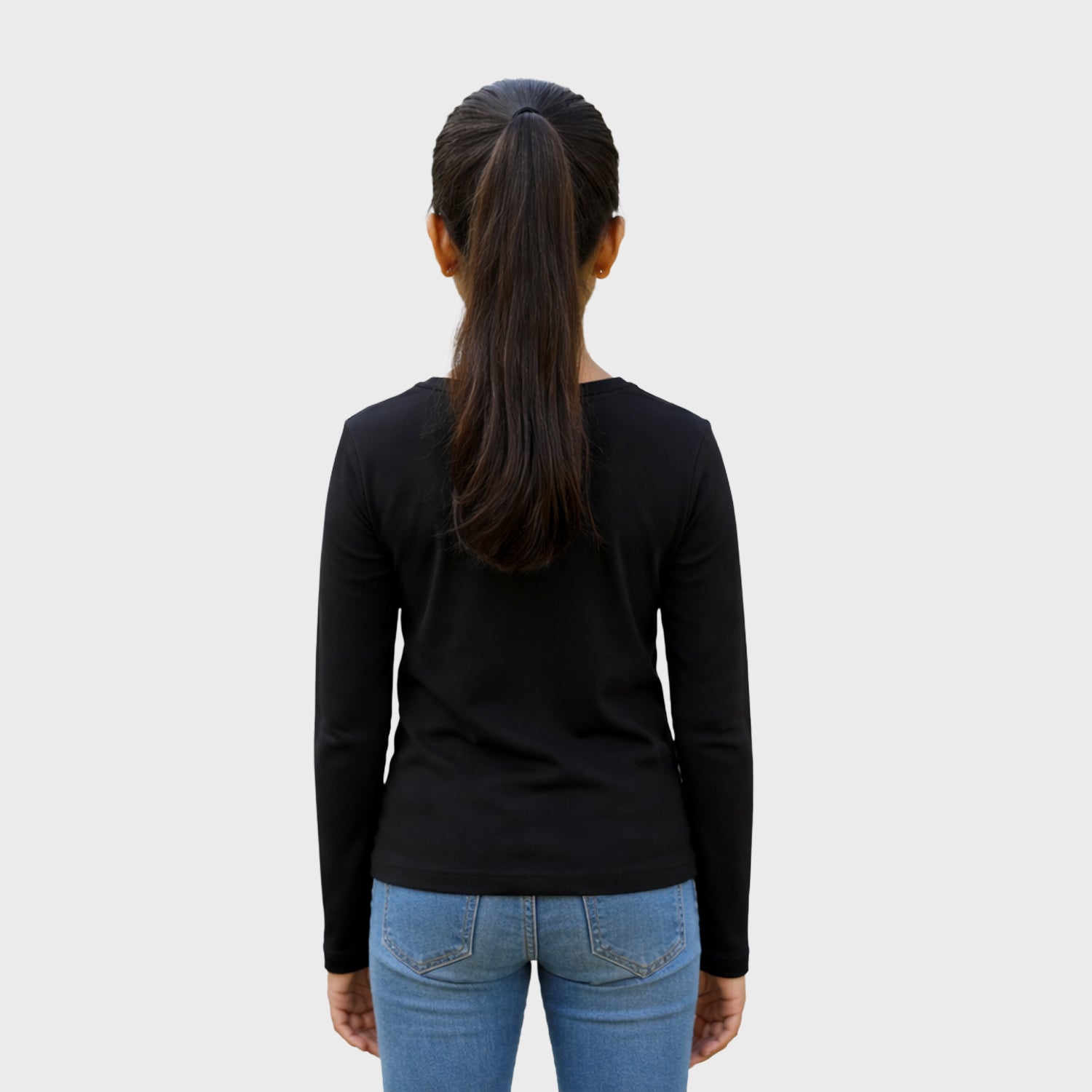 CharmnCherish Girls' Cotton Full Sleeve T-Shirt - Unicorn Print - Black (Pack of 1) - front view