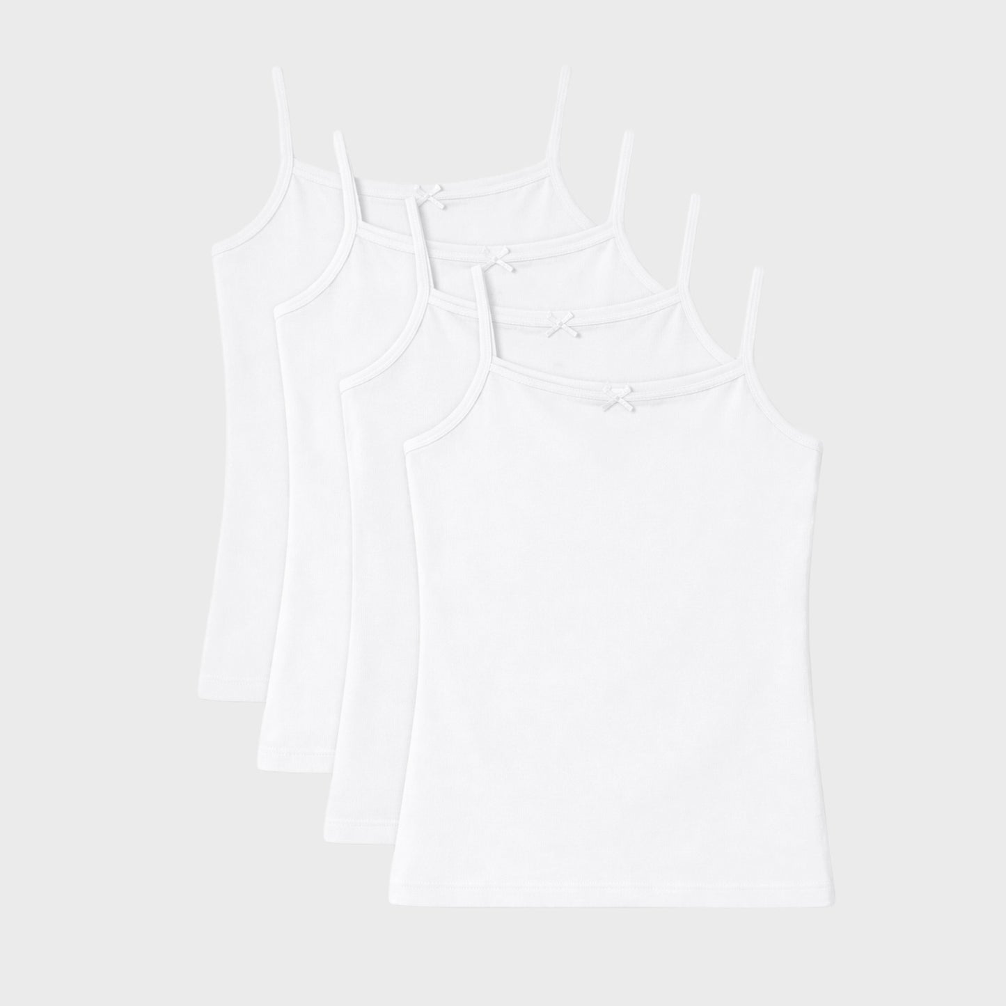 Girls' Non Padded Cami Vest - white (Pack of 4)