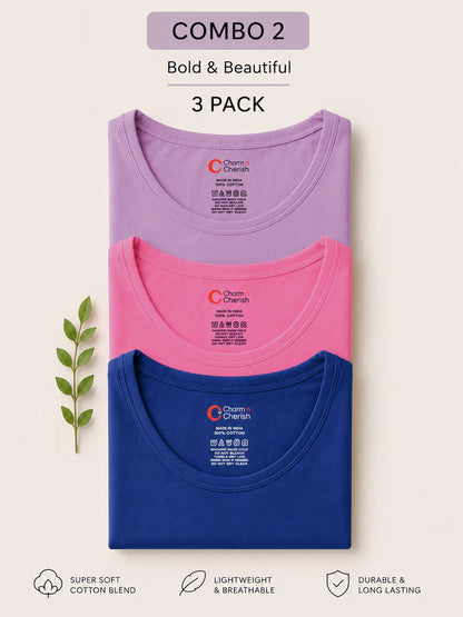 Girls Cotton Short Sleeve T-Shirt - Pack of 3 (Copy)