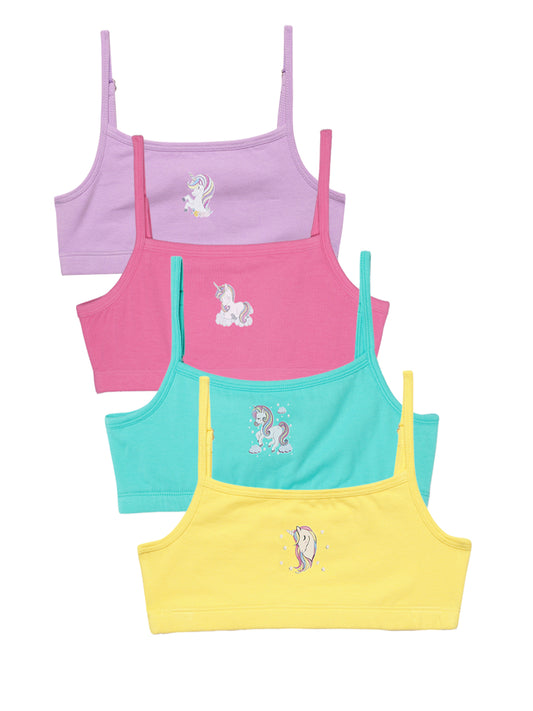 Beginners Bra - Unicorn Print Multicolor Pack of 4