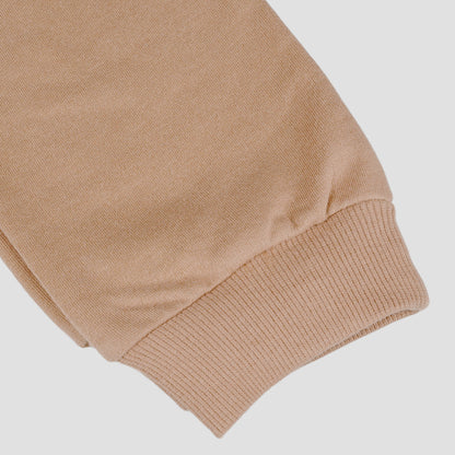 Charm N Cherish Boys Brown Solid Elastic Waist Jogger Pants