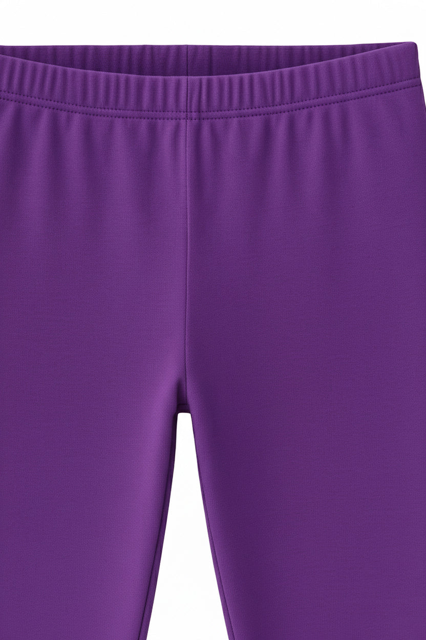 Girls' Cotton Leggings Solid Purple Color Pack Of 1