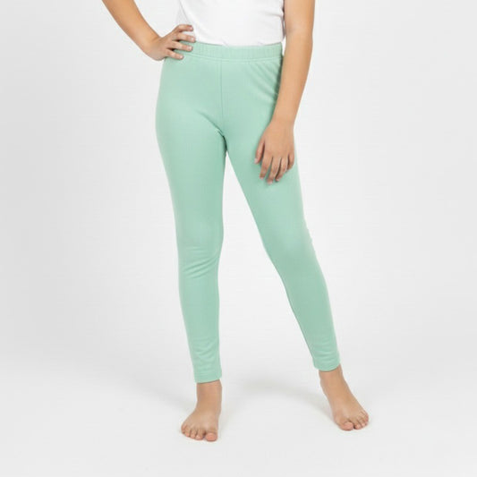 Girls' Cotton Leggings - Aqua Green (Pack of 1)