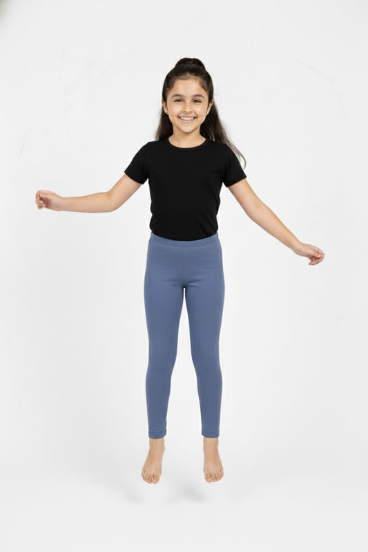 Girls' Cotton Leggings - Ink Blue (Pack of 1)