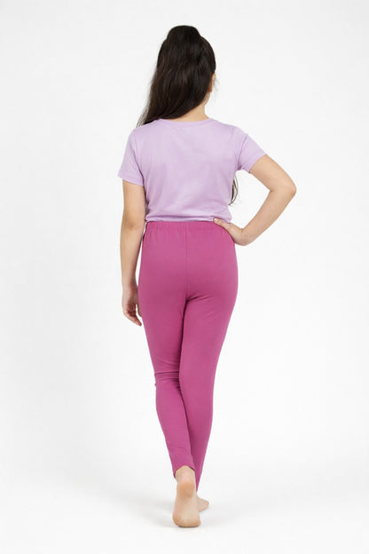 Girls' Cotton Leggings - Maroon (Pack of 1)