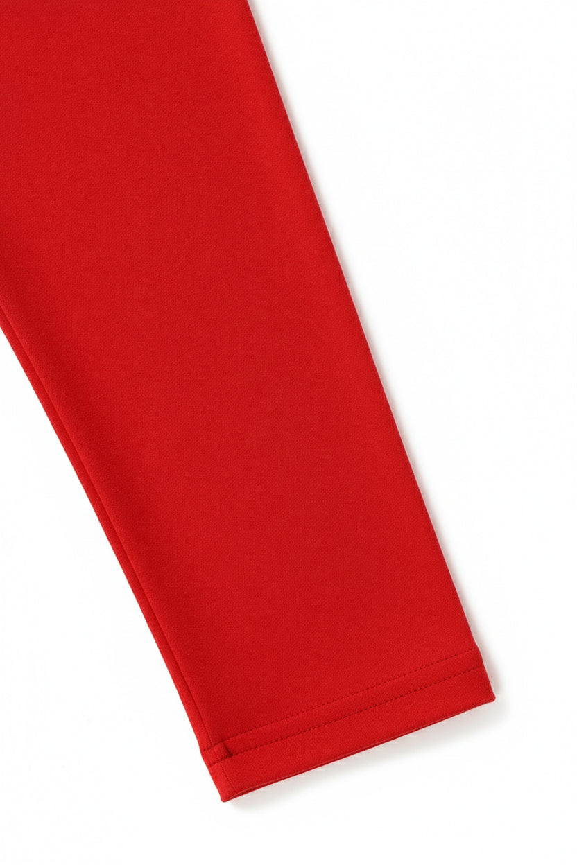 Girls 3/4 Leggings  Solid Red Color Pack Of 1