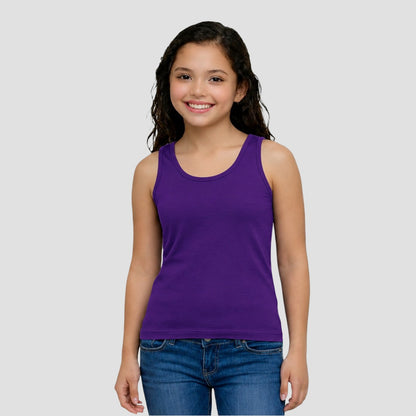 Girls' Cotton Padded Tank Top - Multicolor