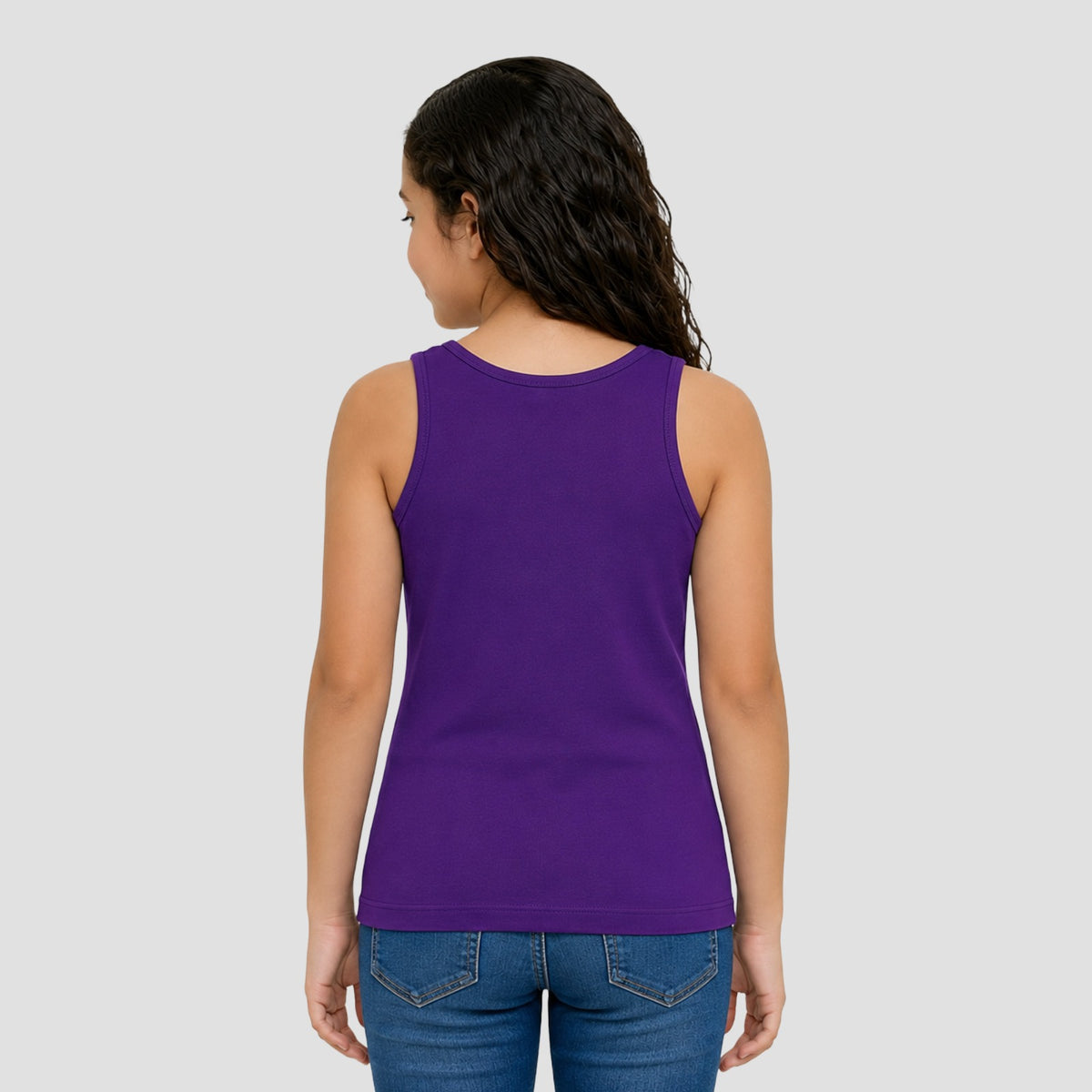 Girls' Cotton Padded Tank Top - Multicolor