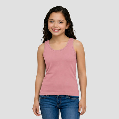 Girls' Cotton Padded Tank Top - Multicolor