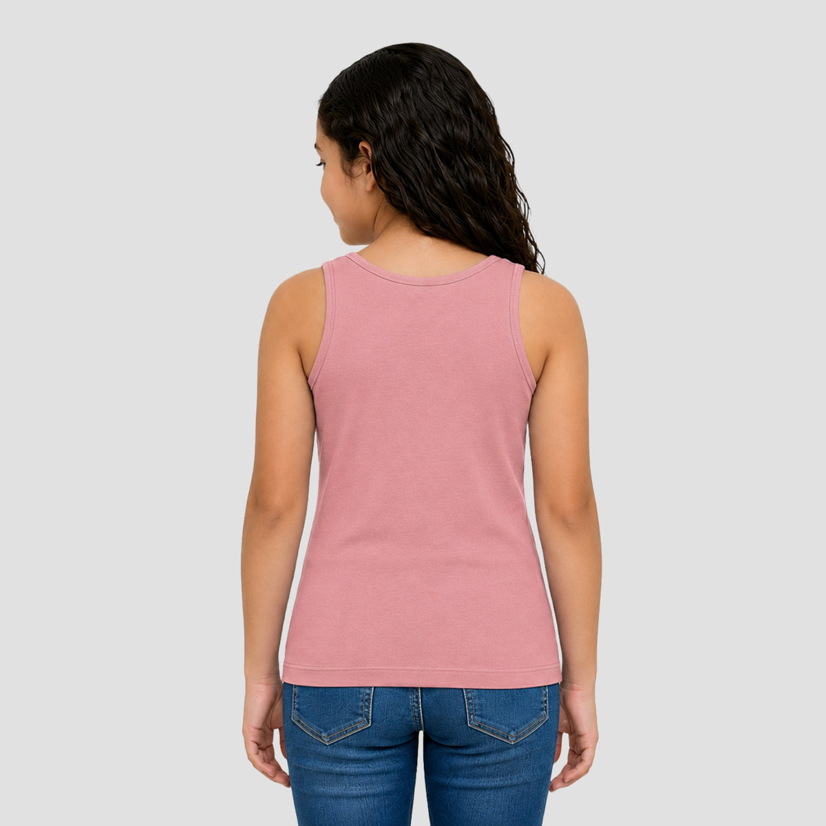Girls' Cotton Padded Tank Top - Multicolor