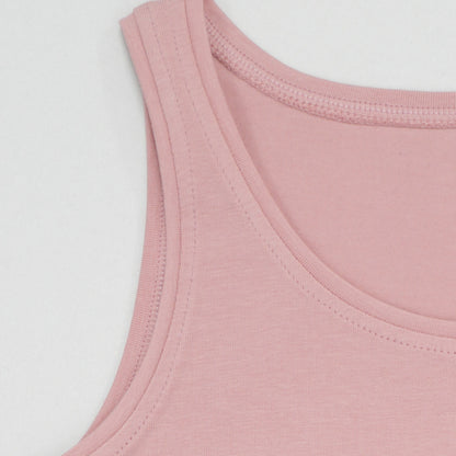 Girls' Cotton Padded Tank Top - Multicolor