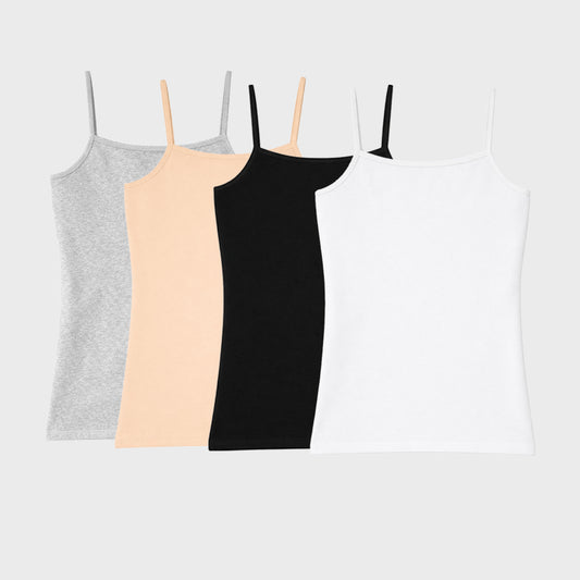 Padded Camisole | Flat padding | Adjustable Strap- Pack of 4