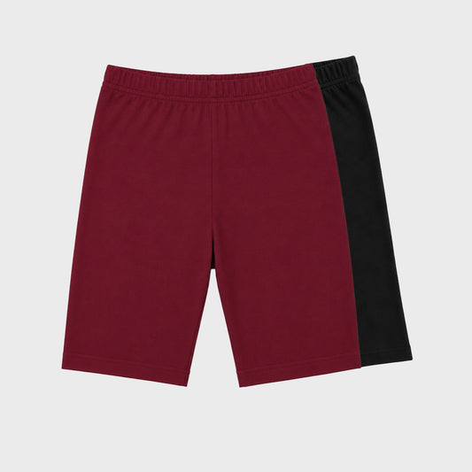 Charm N Cherish Girls Cotton Shorties - Pack of 2 (Maroon & Black)
