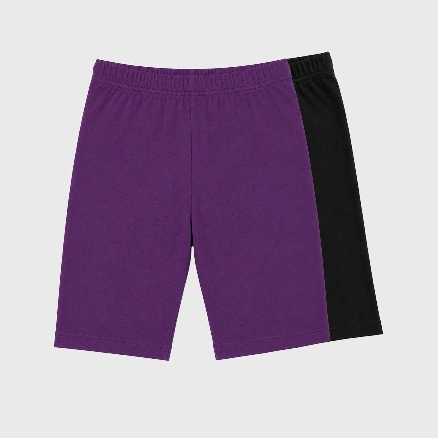 Charm N Cherish Girls Cotton Multiuse Shorties - Pack of 2 (Purple & Black)