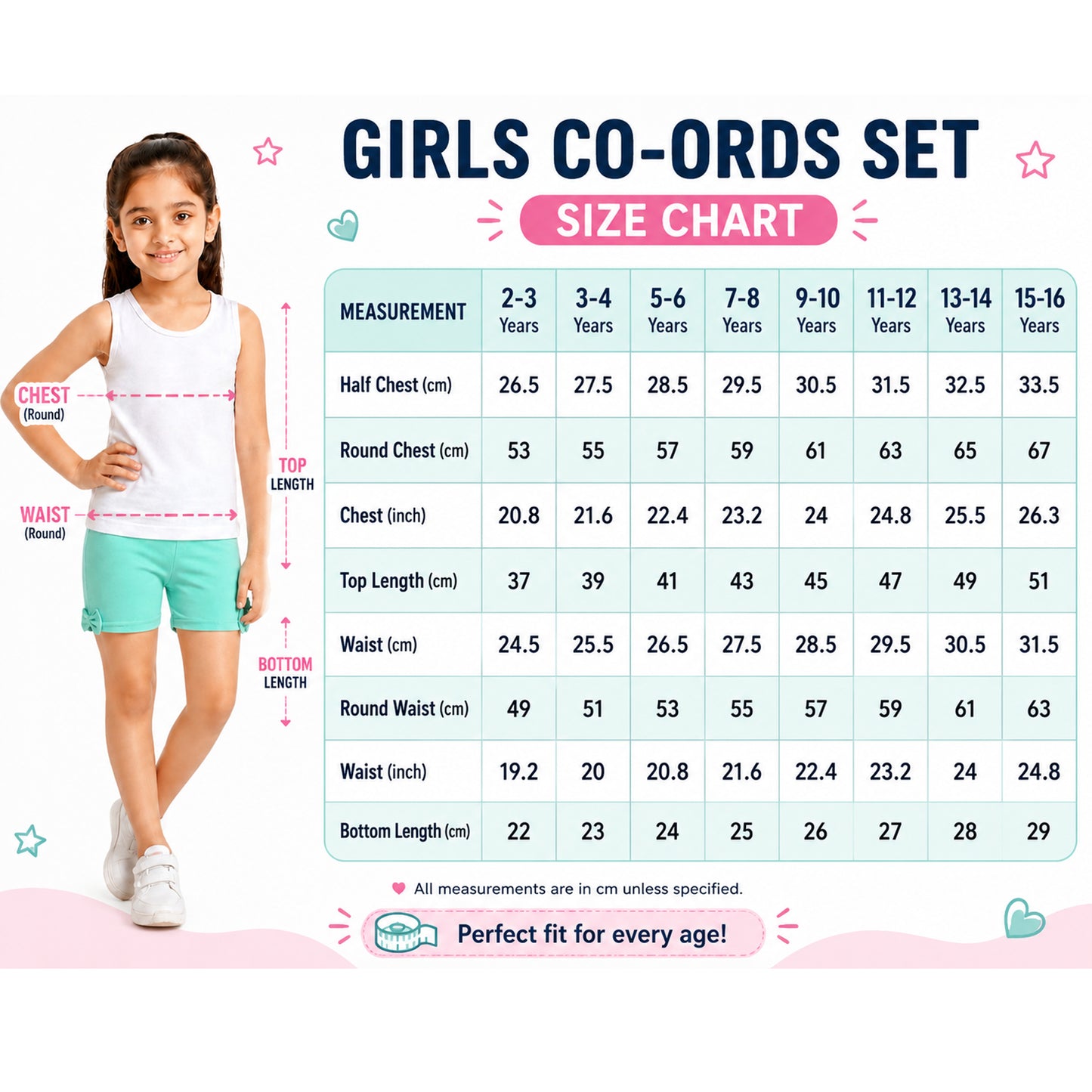 Girls Cotton Set - White Sleeveless Tops with Cute Ballerina Print and Pink Striped Knit Pocket Shorts, Casual Kids Outfit