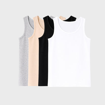 CharmnCherish Kids' Cotton Tank Top - Multicolor (Pack of 4)