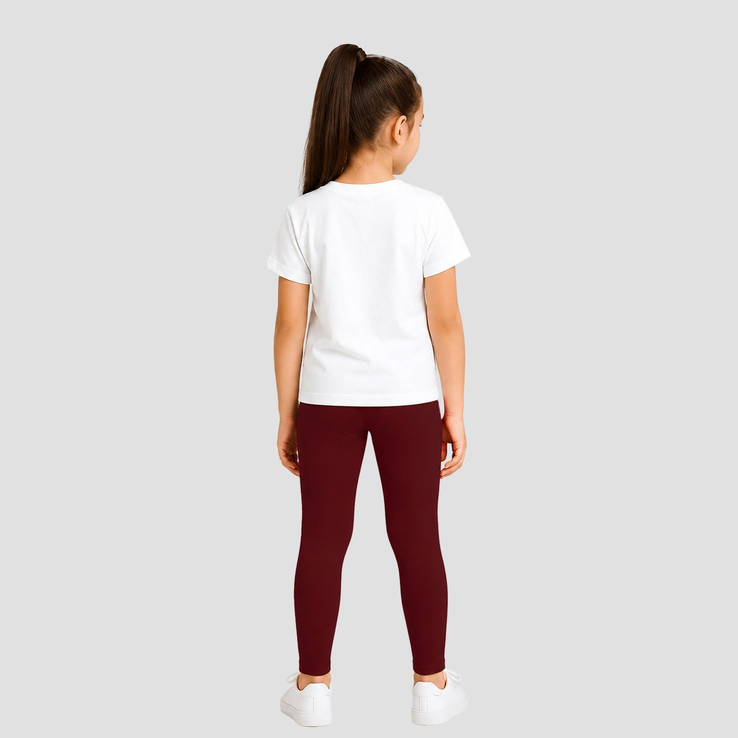 Girls' Cotton Leggings Solid Brown Color Pack Of 1
