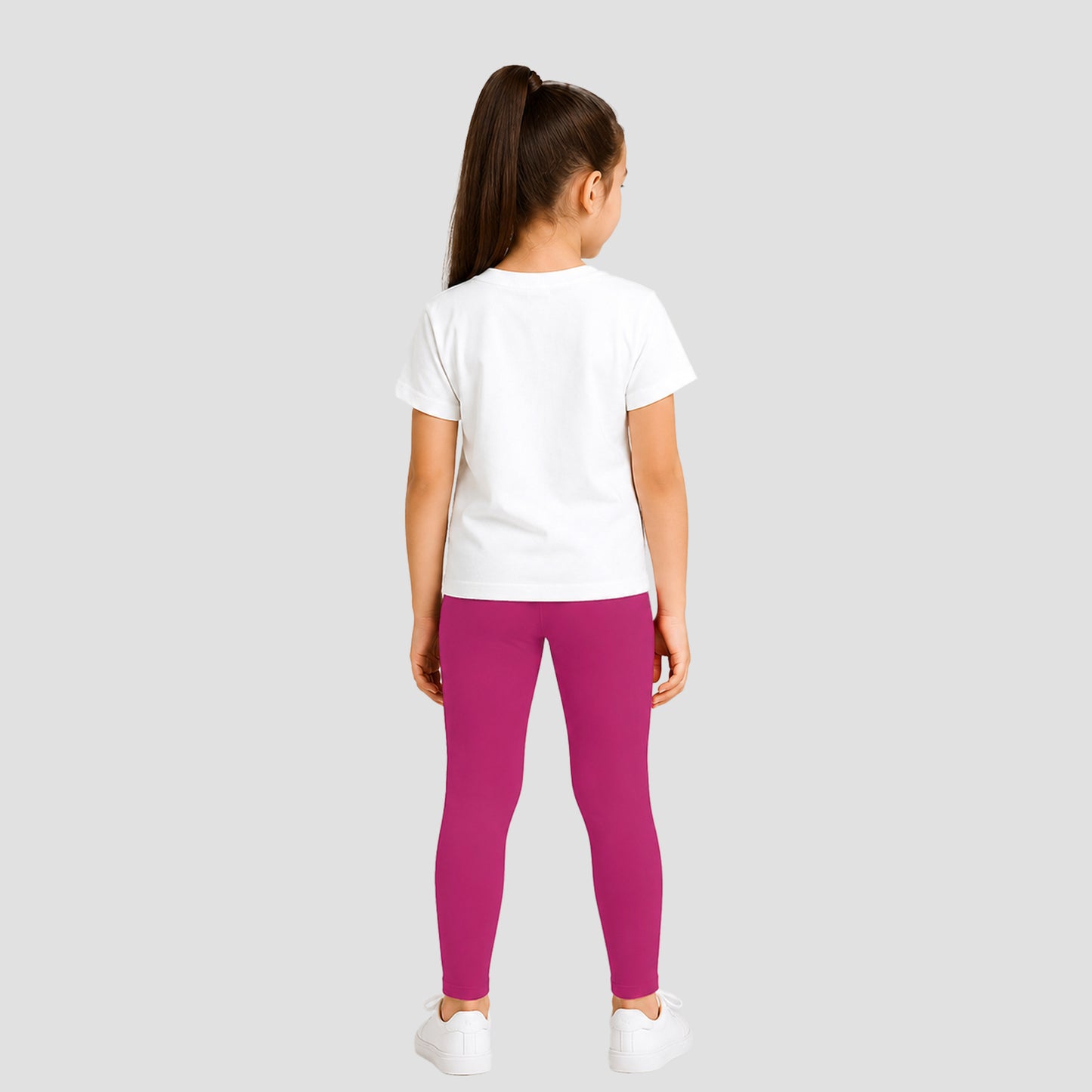 Girls' Cotton Leggings Solid Dark Pink Color Pack Of 1