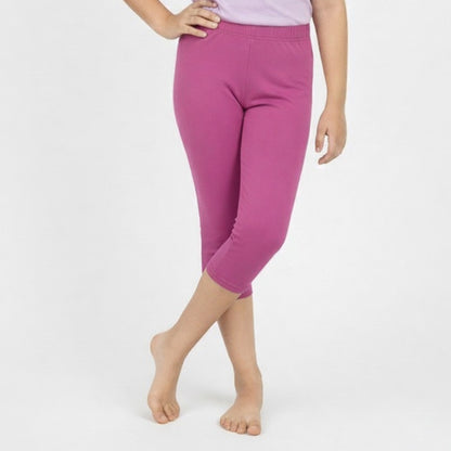 Girls 3/4 Leggings  Pack of 1_Maroon