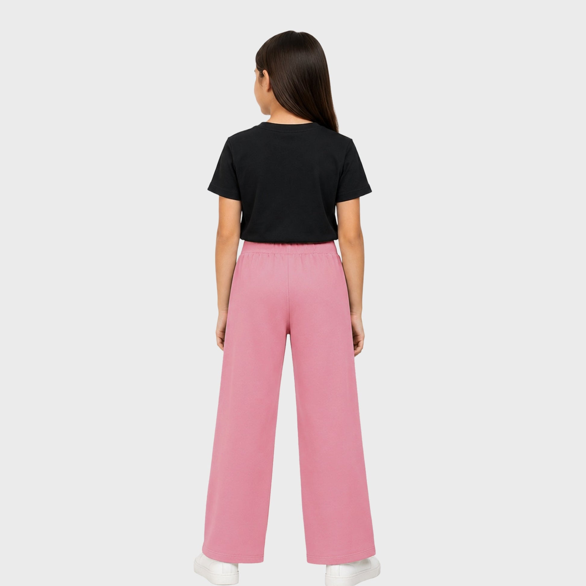 Premium Cotton Flare Joggers - Pink