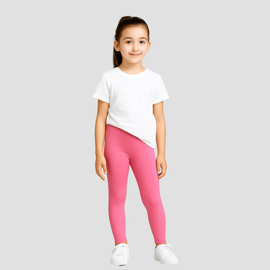 Girls' Cotton Leggings - Pink (Pack of 1)