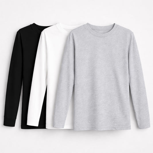 Boys' Cotton Tshirt Full Sleeve Pack of 3
