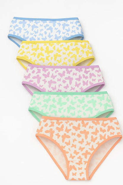 Girls Brief - Butterfly All Over Print Pack of 5