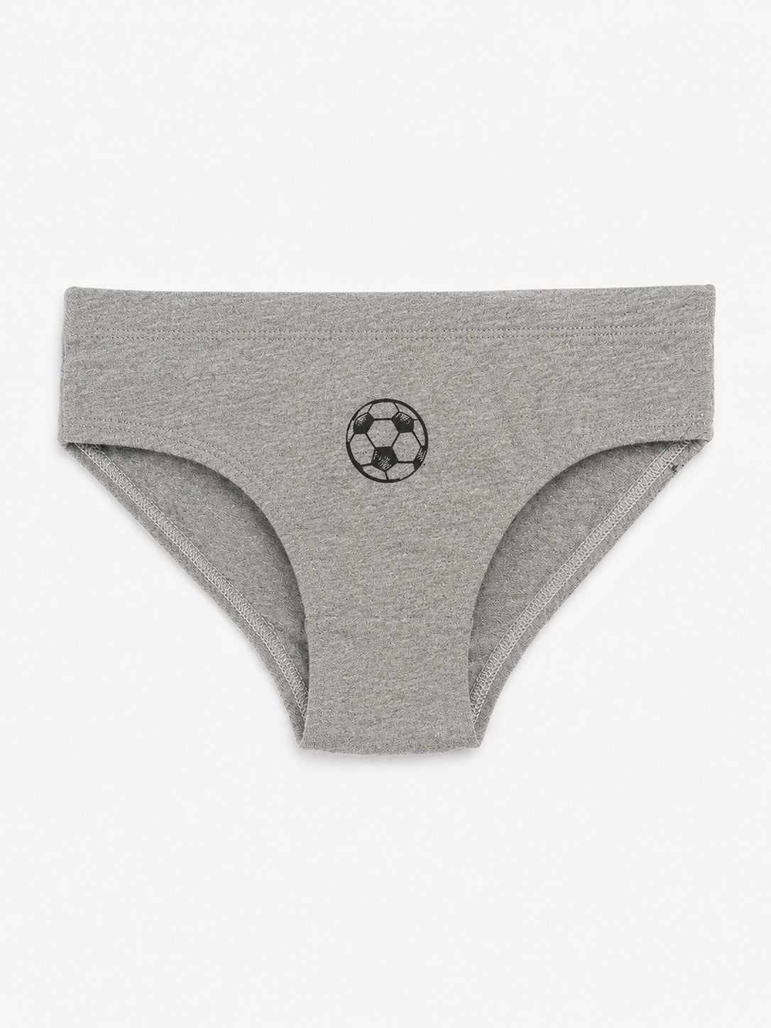 Boys' Cotton Brief -  Football Placement Print  Multi-colour (Pack of 3)