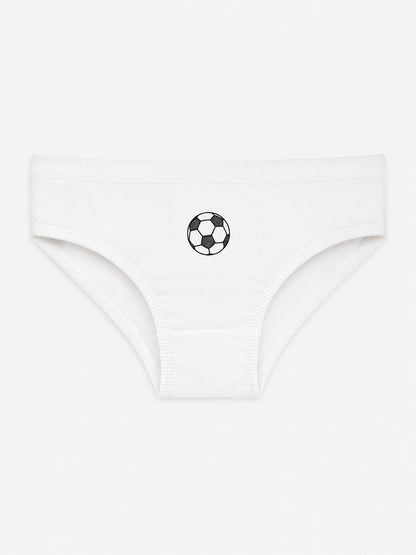 Boys' Cotton Brief -  Football Placement Print  Multi-colour (Pack of 3)