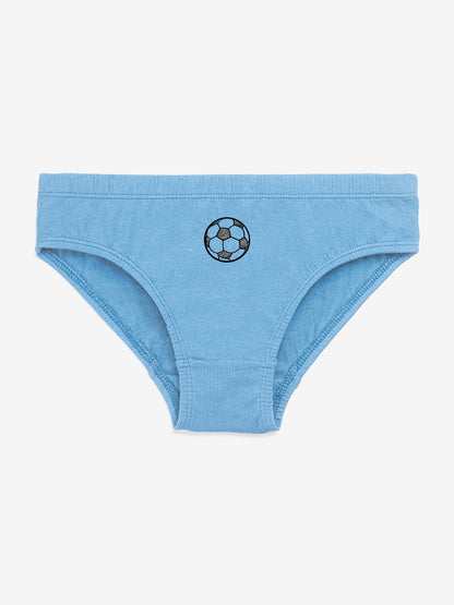 Boys' Cotton Brief - Football Placement Print Multicolor Combo(Pack of 7)
