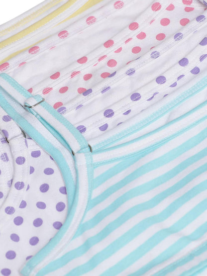 Beginners Bra - Stripes & Polka Dot Print Pack Of 4.