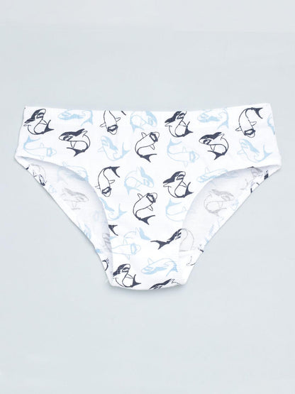Boys Brief - Shark All Over Print & Solid Color Combo Pack Of 3.
