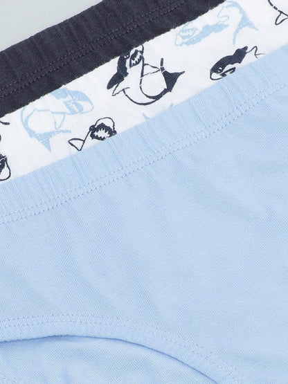 Boys Brief - Shark All Over Print & Solid Color Combo Pack Of 3.