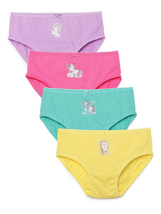 Girls Brief - Unicorn Print (Pack of 4).