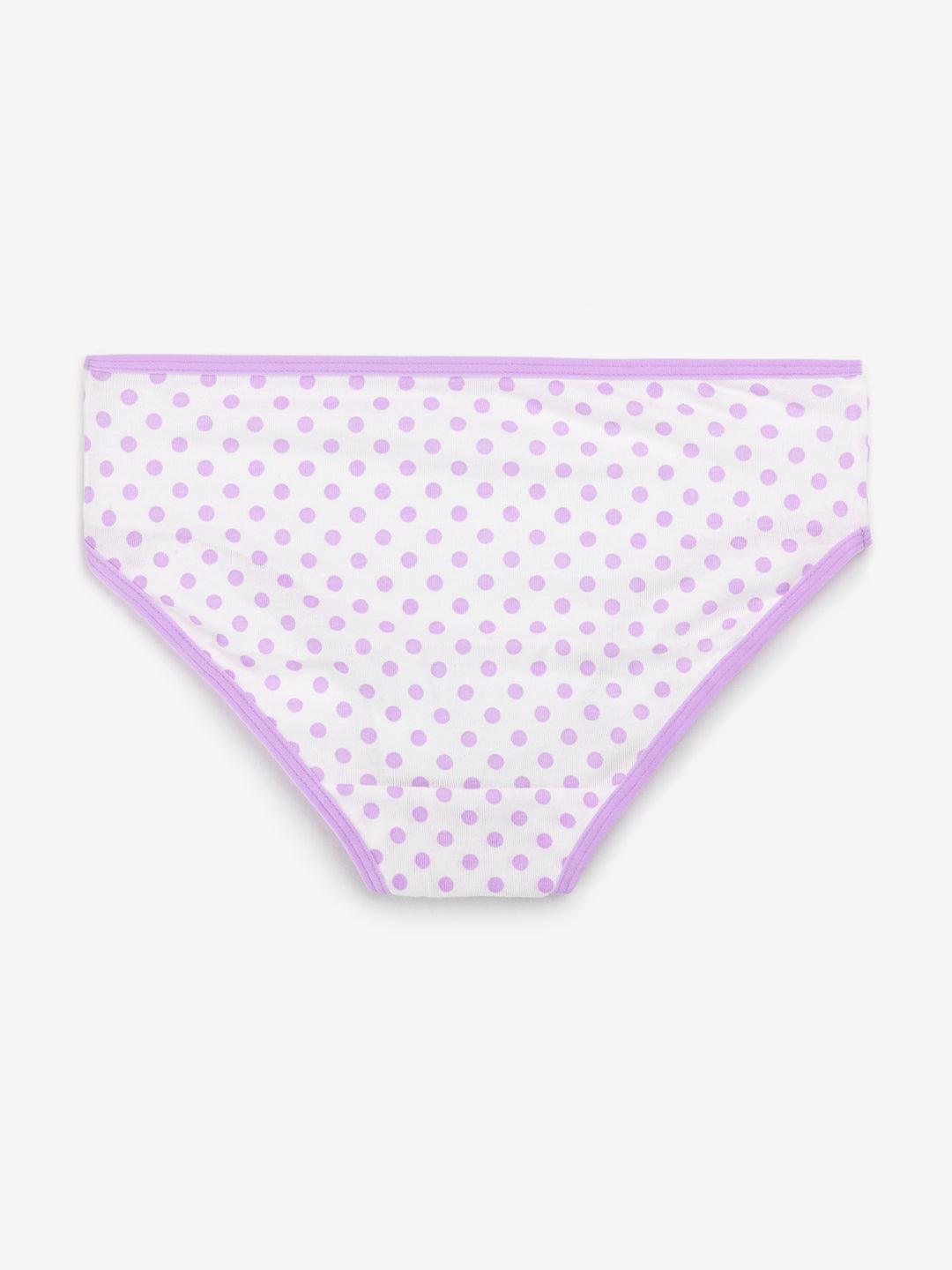 Girls Brief - Polka Dot & Stripes All Over Prints (Pack Of 7).