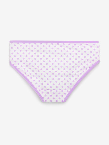 Girls Brief - Polka Dot & Stripes All Over Prints (Pack Of 7).