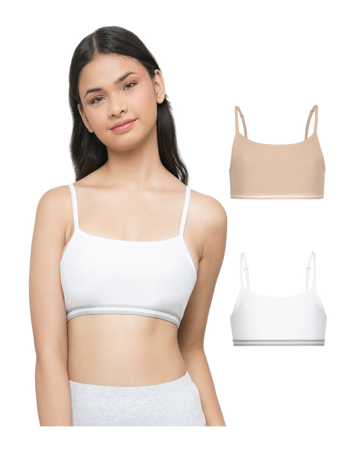 Beginners Bra - White & Nude (Pack of 2).