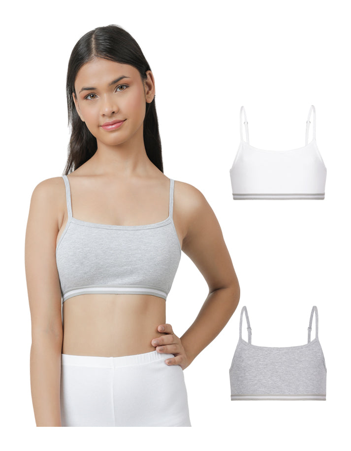 Beginners Bra - Grey & White (Pack of 2).